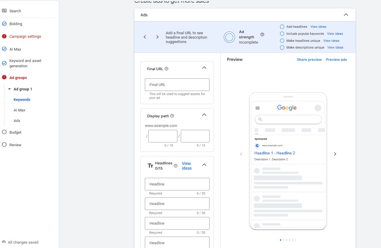 نوشتن متن تبلیغ گوگل ادز