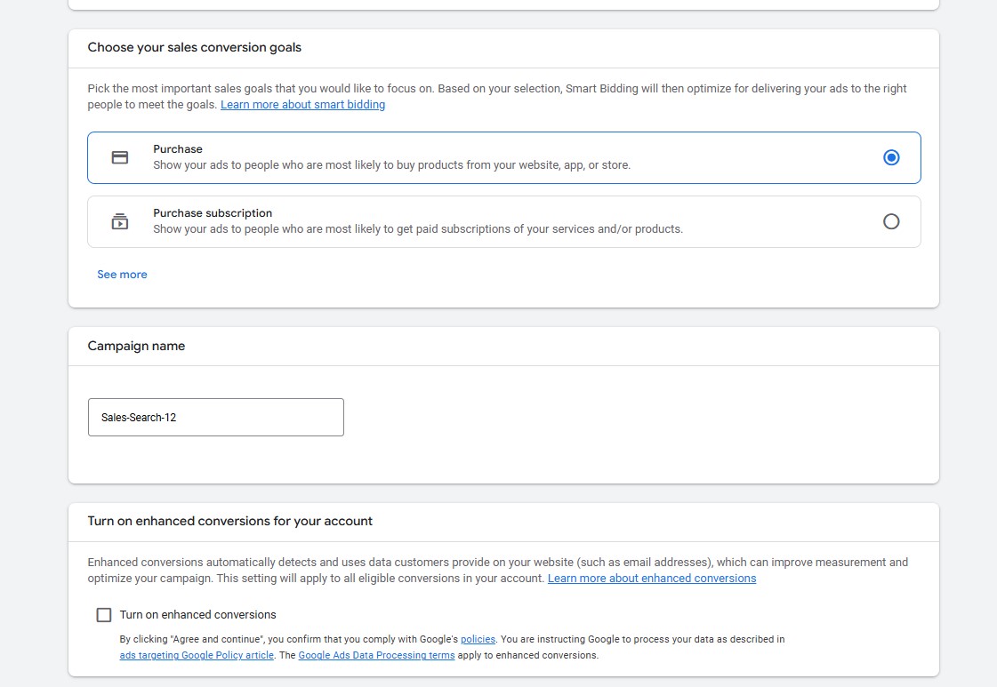 تنظیمات کمپین در گوگل ادز